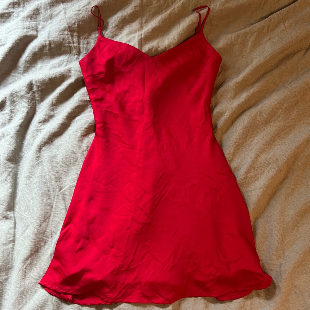 Glassons Red Silk Mini Dress